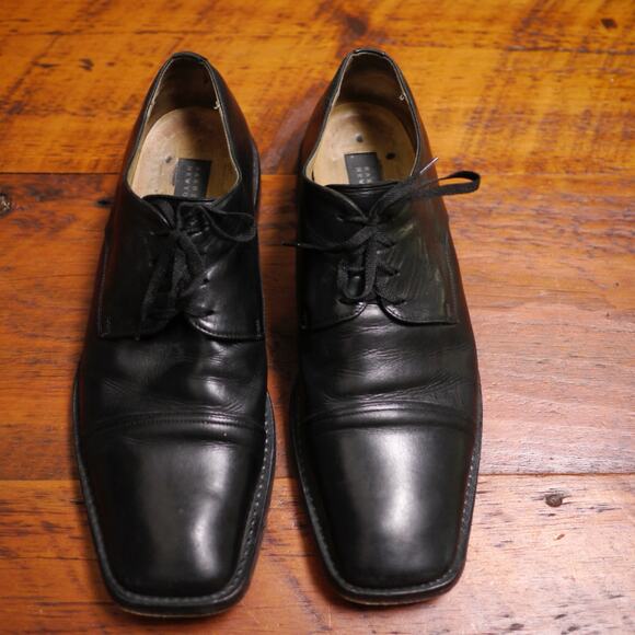 BARNEYS New York Black Leather Square Cap Toe Toe Dress Shoes Oxfords 11.5 46 main image 7